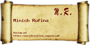 Minich Rufina névjegykártya
